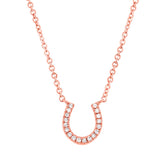 0.06ct 14k Rose Gold Diamond Horseshoe Pendant